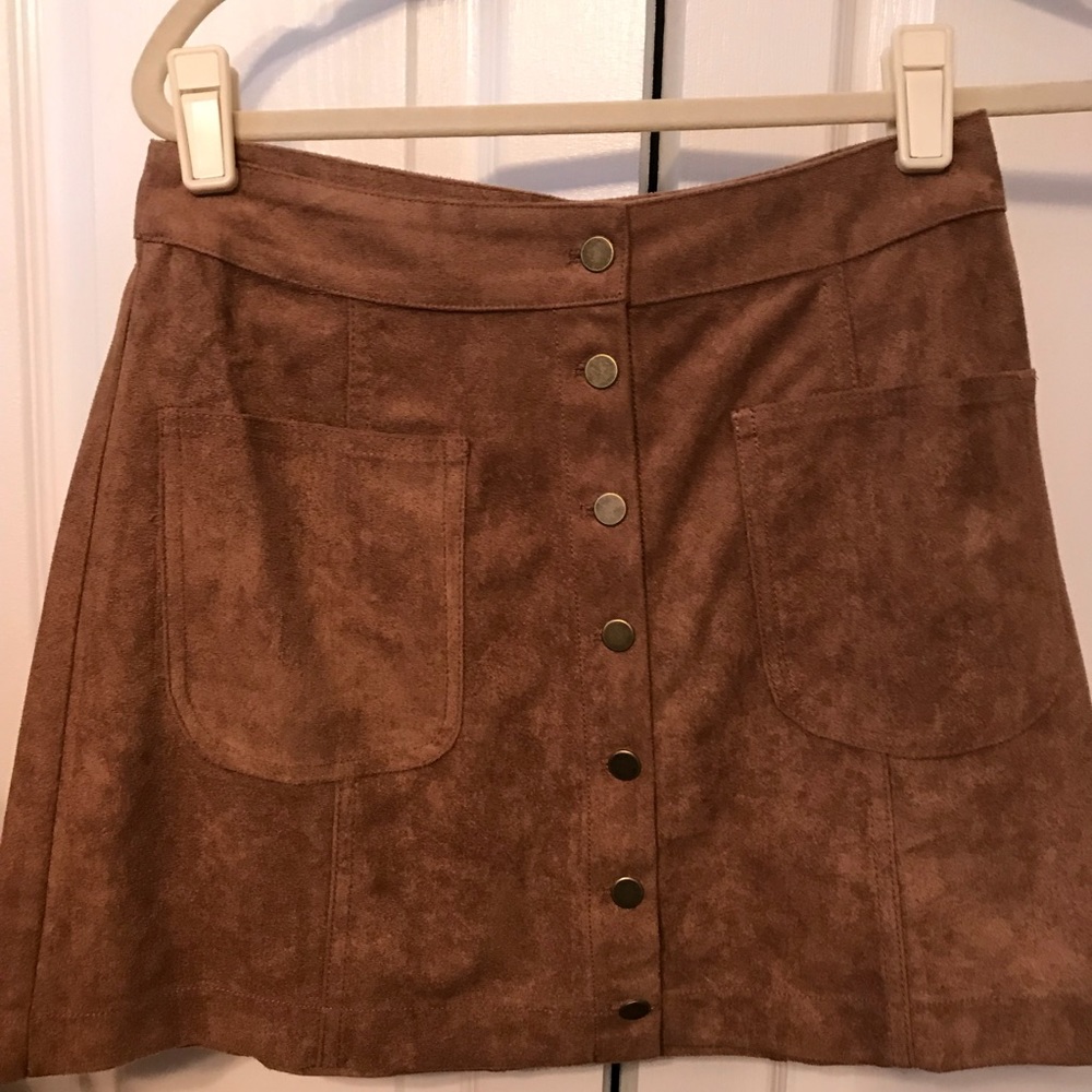 Faux Suede Mini Skirt